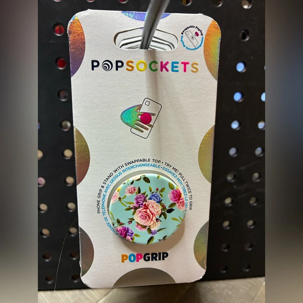 PopSocket Floral PopGrip with Blue Background